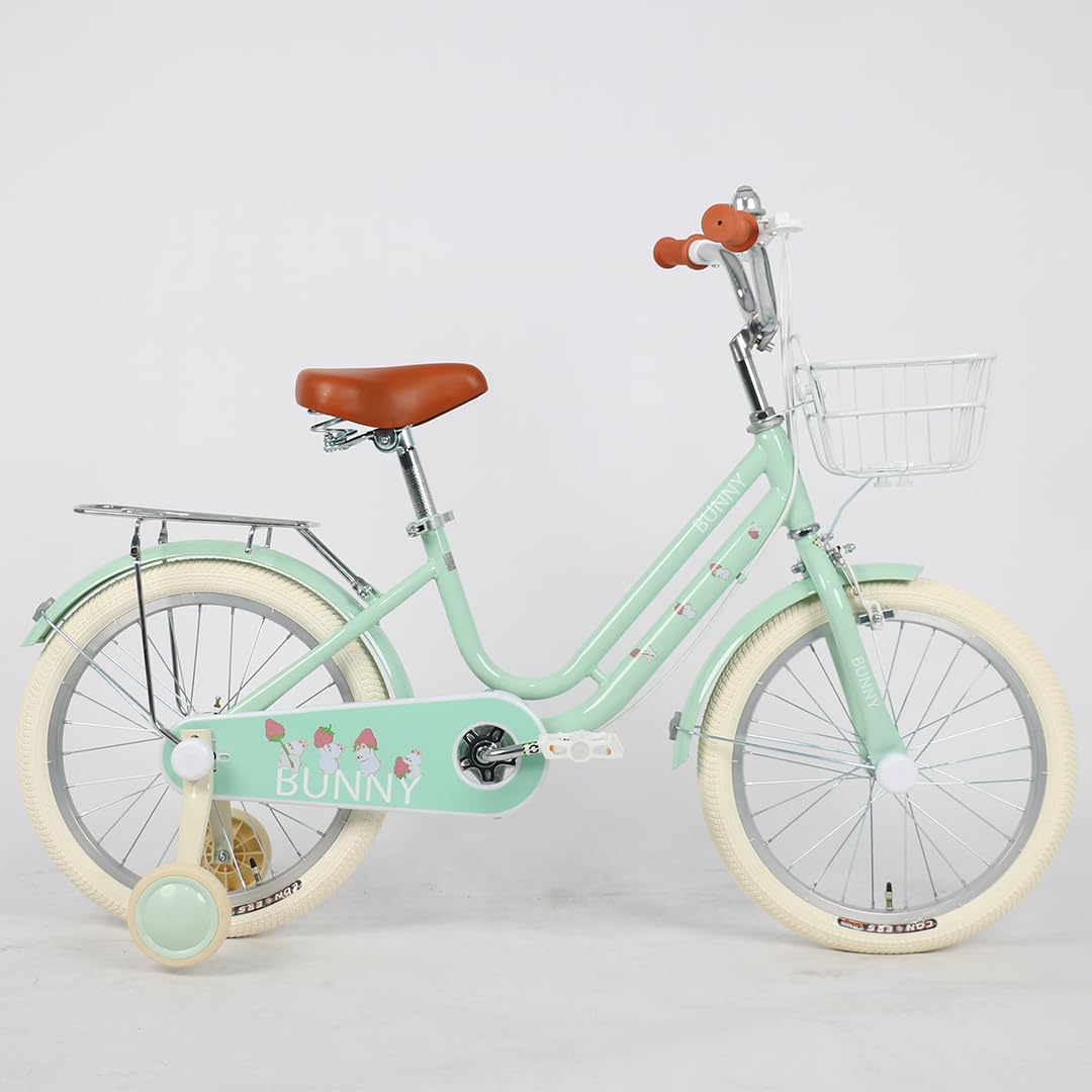 子供用自転車 BUNNYデザイン 18インチ Yellow Amazon | ACEXIS 子供用自転車 BUNNY 補助輪 前カゴ 泥除け スタンド
